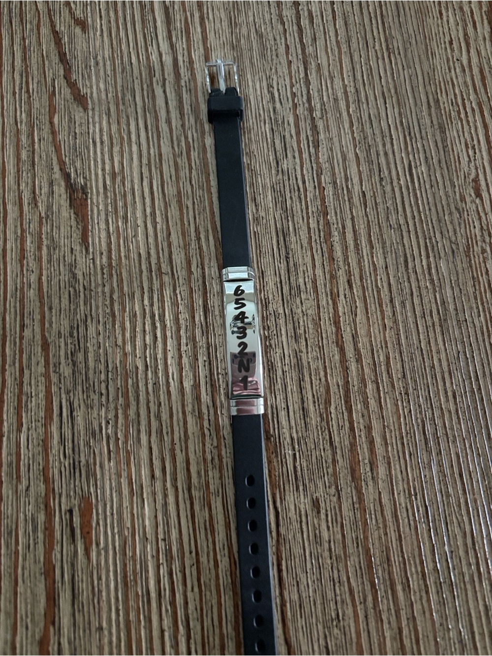 Motorcyclist Black Silicone Numbered ID Bracelet with stainless steel